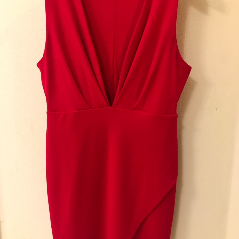 Plunge neck little red dress!